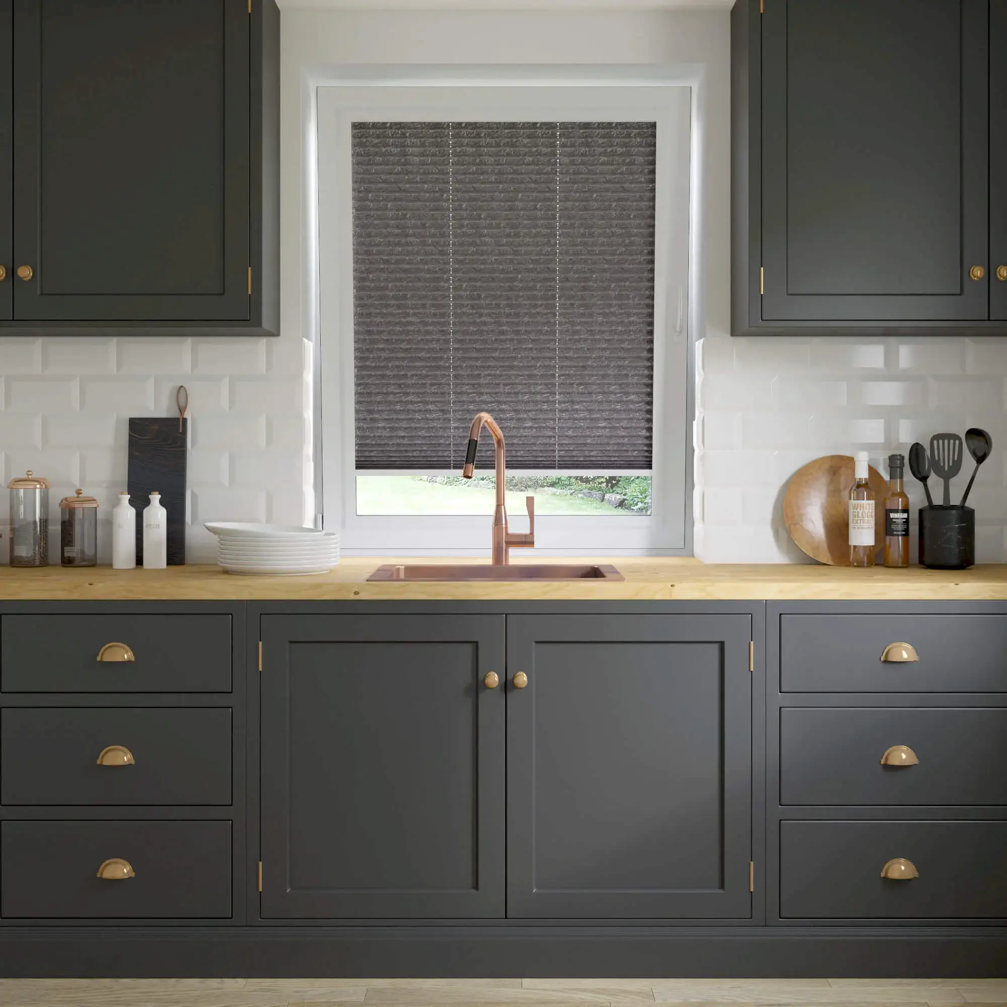 Mutfak Plise Perdeleri – Güneşi Keser, Yağ Tutmaz, Modern Görünüm